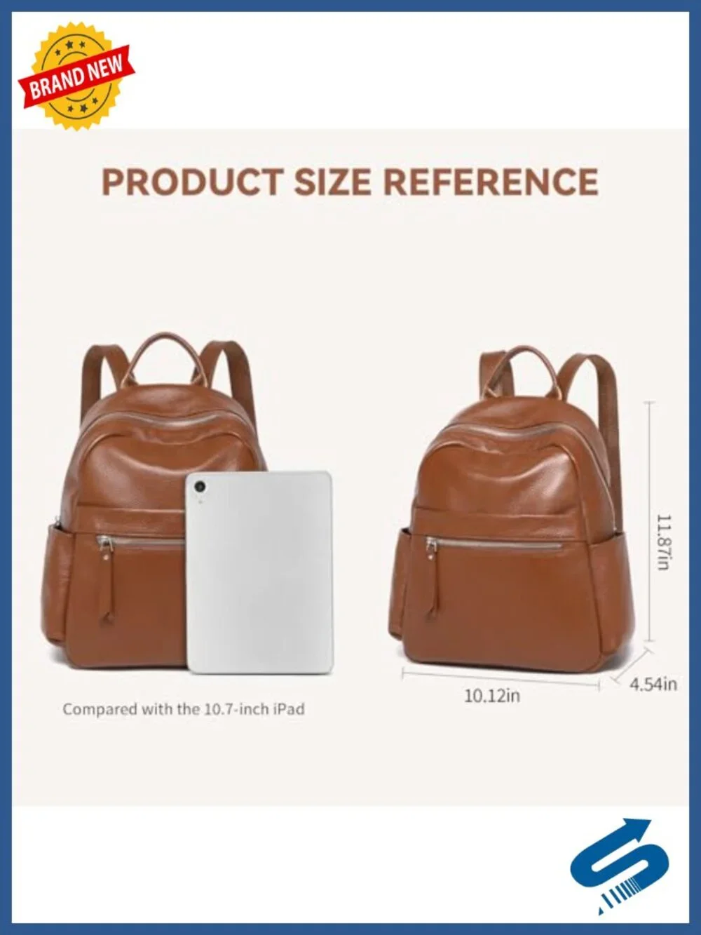 Genuine Leather Backpack Purse Women Travel Work Anti-Theft